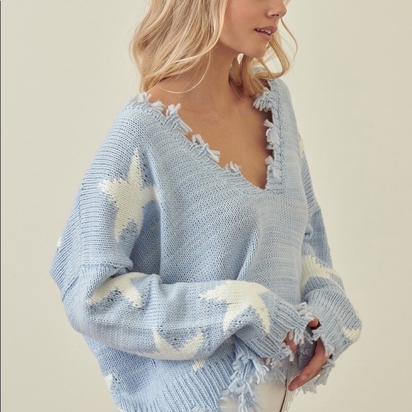 Distressed Star Knit Sweater - Picture 3 of 4